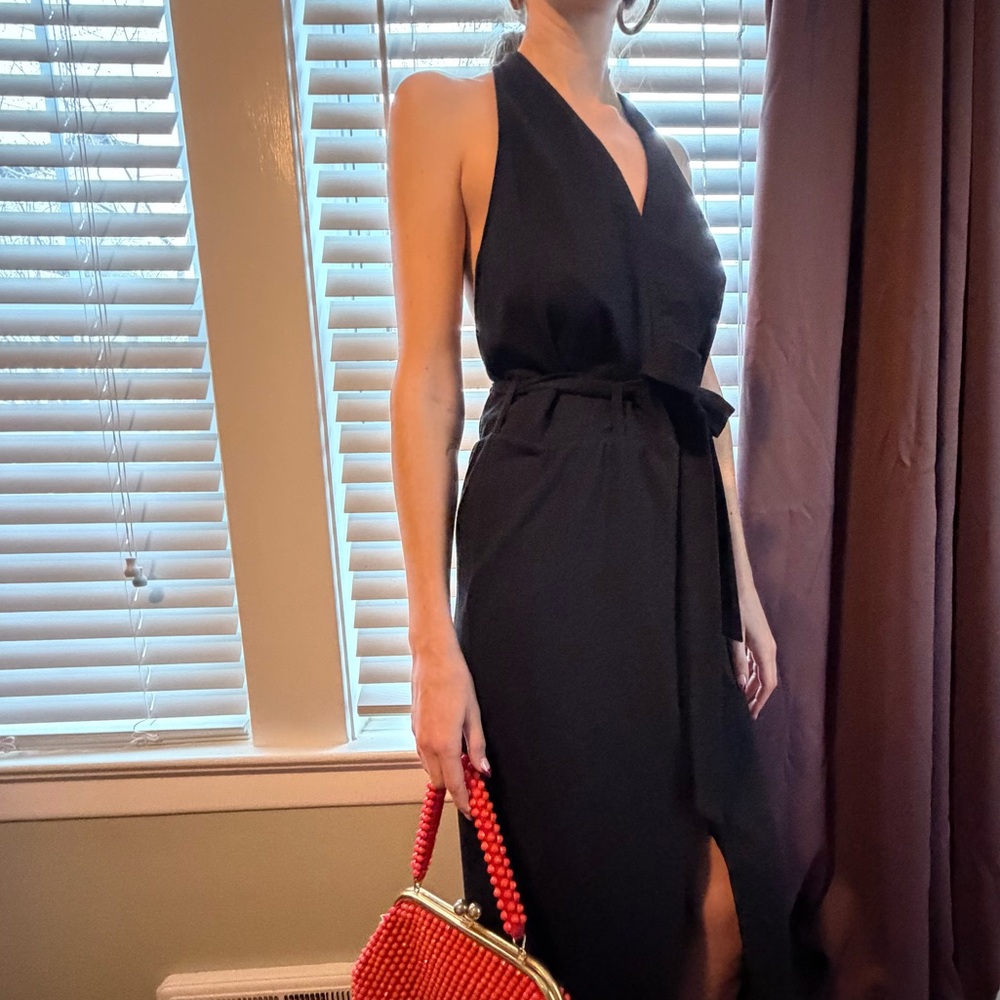 FP Beach Black Halter Dress